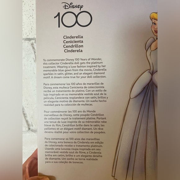 Disney 100 Cinderella Collectors Doll NIB - Picture 5 of 5